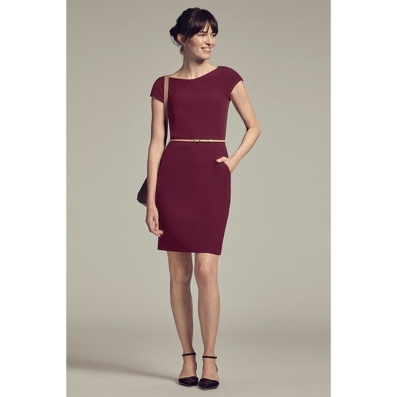 MM LaFleur Nisa Dress in Burgundy - Picture 2 of 5